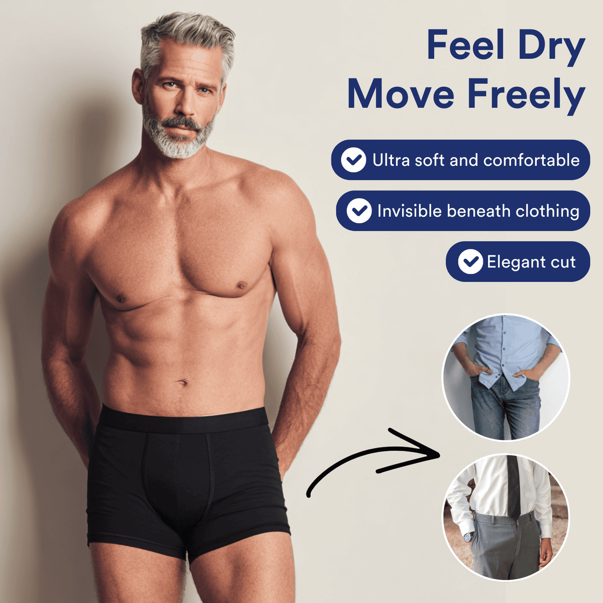 Men’s Ultra‑Absorbent Incontinence Boxer Briefs
